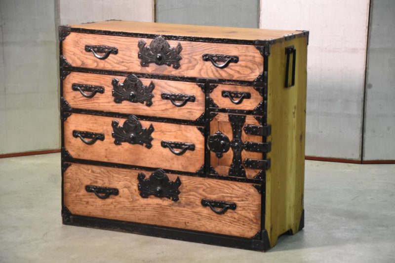 Antique Japanese Sendai Region Clothing Chest - Image 2