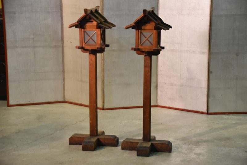 Pair of Japanese Wooden Lanterns on hold