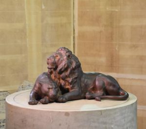 Japanese Bronze Lion Statue