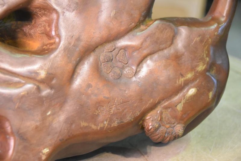 Japanese Bronze Lion Statue - Image 4