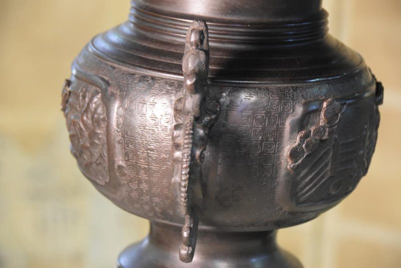Japanese Bronze Flower Vase - Image 7