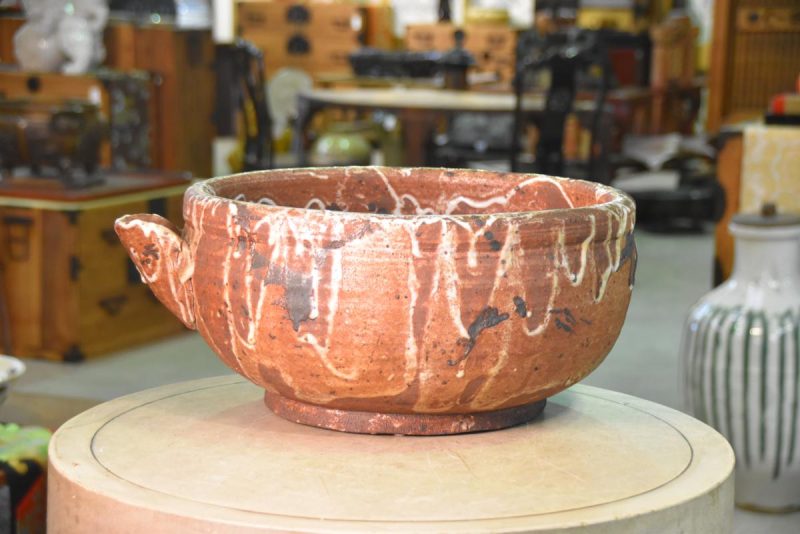 Traditional Japanese Shino Pottery Bowl