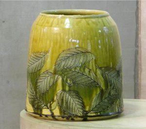 Oribe Vase by Nishikawa Minoru