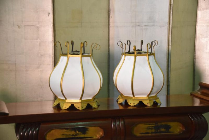 A Pair of Gilded Japanese Temple Hanging Lanterns