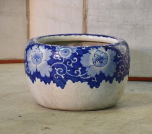 Japanese Blue and White Lotus Pot