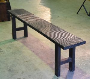 Wooden Wave Bench