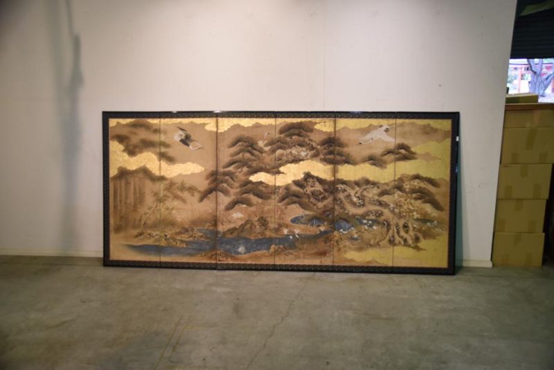 Japanese Edo Period Kano School 6 Panel Screen