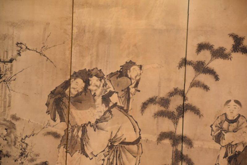 Chinese Sages 6 Panel Japanese Antique 6 Panel Screen - Image 12