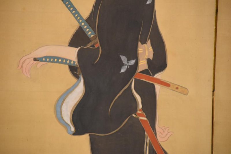 Japanese Taisho Period Samurai Screen - Image 9