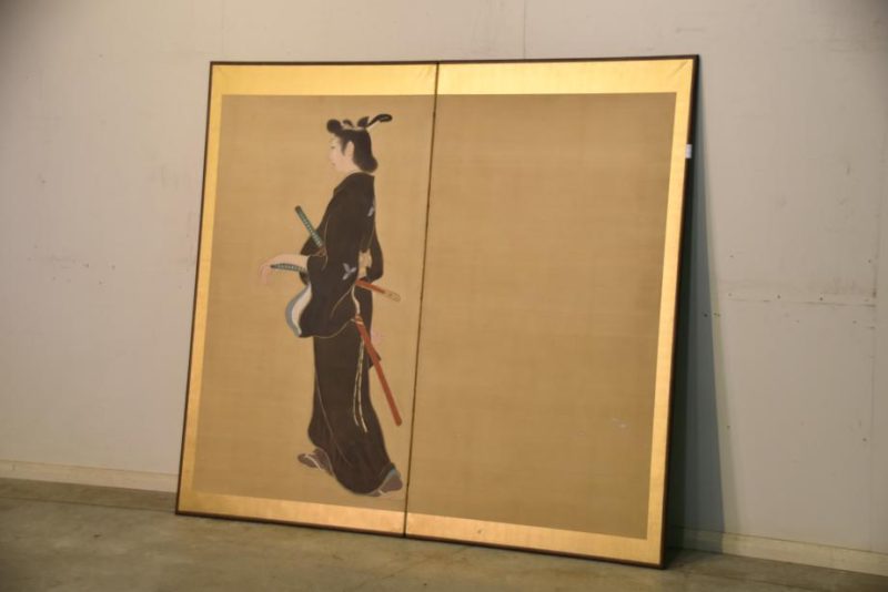 Japanese Taisho Period Samurai Screen - Image 7