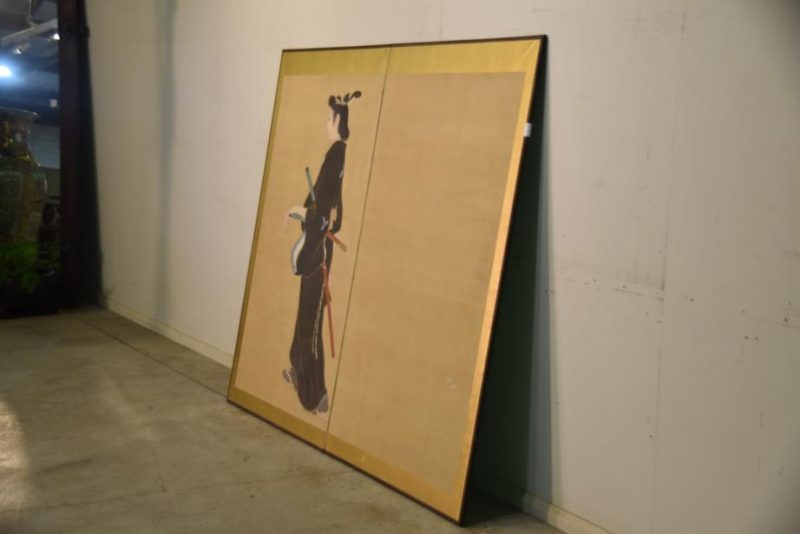 Japanese Taisho Period Samurai Screen - Image 5
