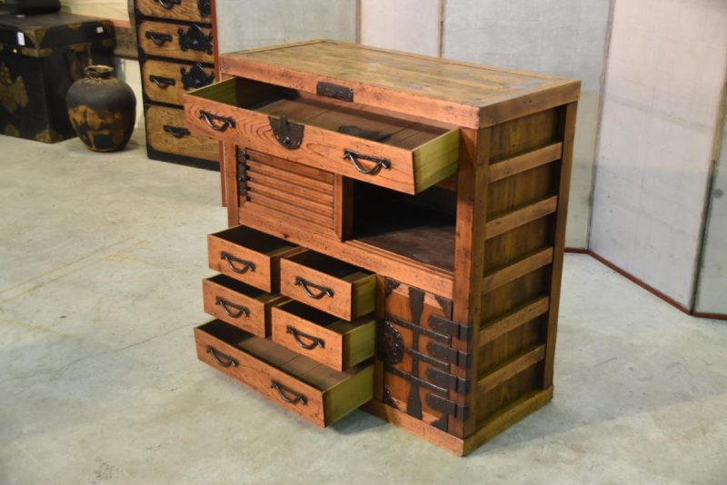 Japanese Antique Gifu Region Merchants Chest (Choba Dansu) - Image 9