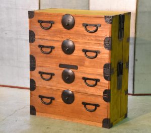 Antique Japanese 4 drawer clothing chest (2 sections)