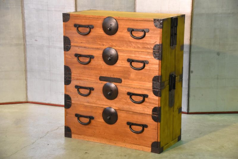 Antique Japanese 4 drawer clothing chest (2 sections)