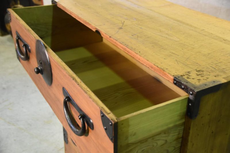 Antique Japanese 4 drawer clothing chest (2 sections) - Image 8