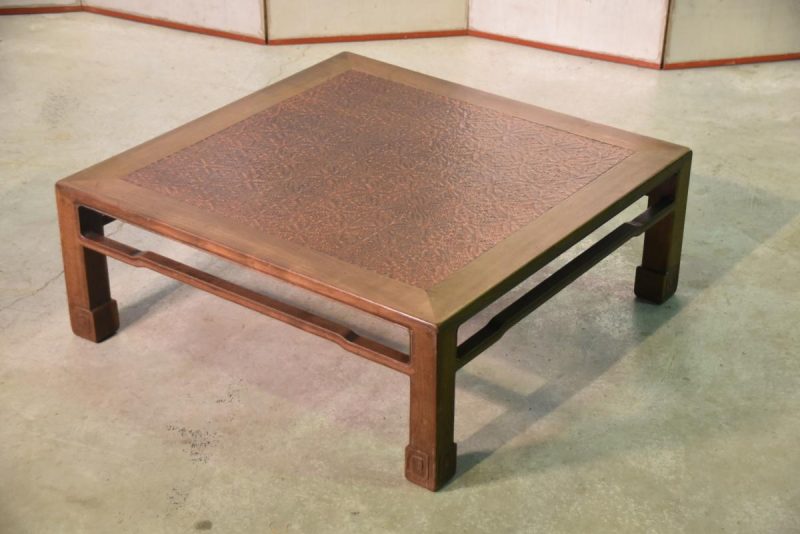 Vintage Japanese Bamboo Inlaid Coffee Table - Image 13