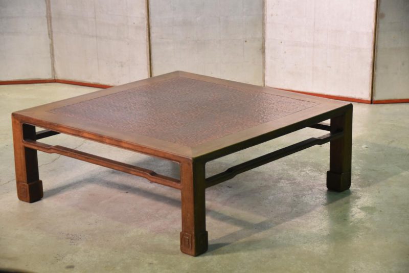 Vintage Japanese Bamboo Inlaid Coffee Table - Image 12