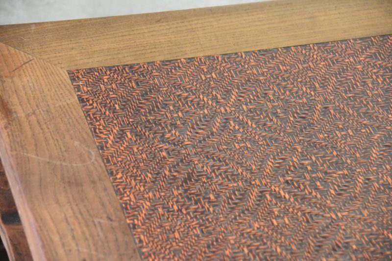 Vintage Japanese Bamboo Inlaid Coffee Table - Image 9