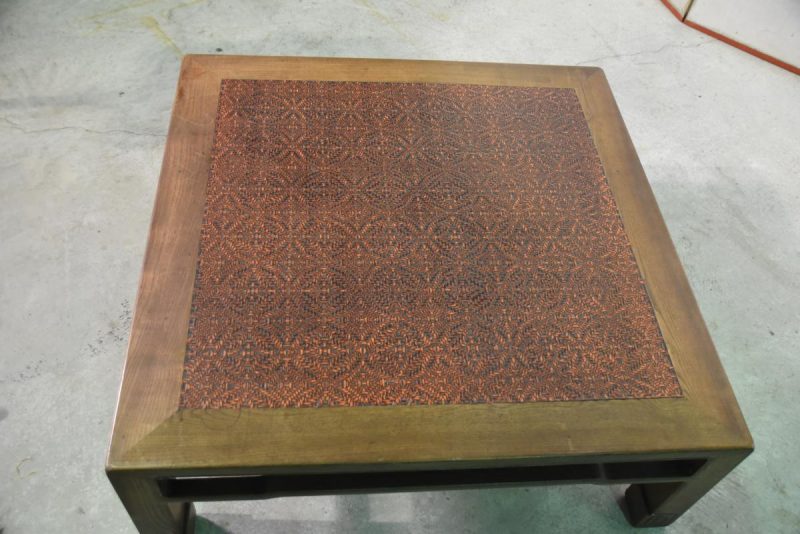 Vintage Japanese Bamboo Inlaid Coffee Table - Image 8