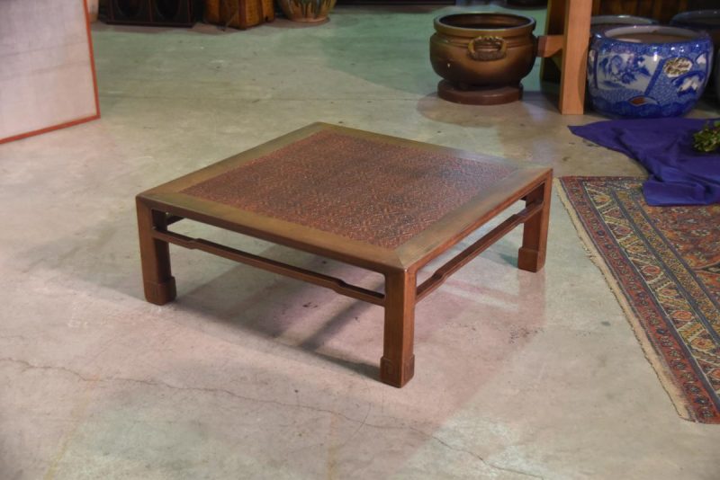 Vintage Japanese Bamboo Inlaid Coffee Table