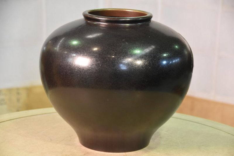 Japanese Bronze Koi Ikebana Flower Vase - Image 6