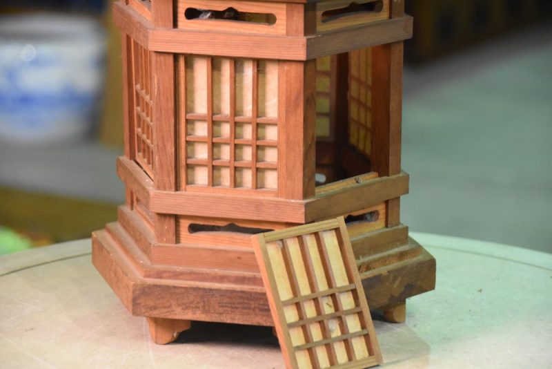 Japanese Hanging Wooden Lantern - Image 8