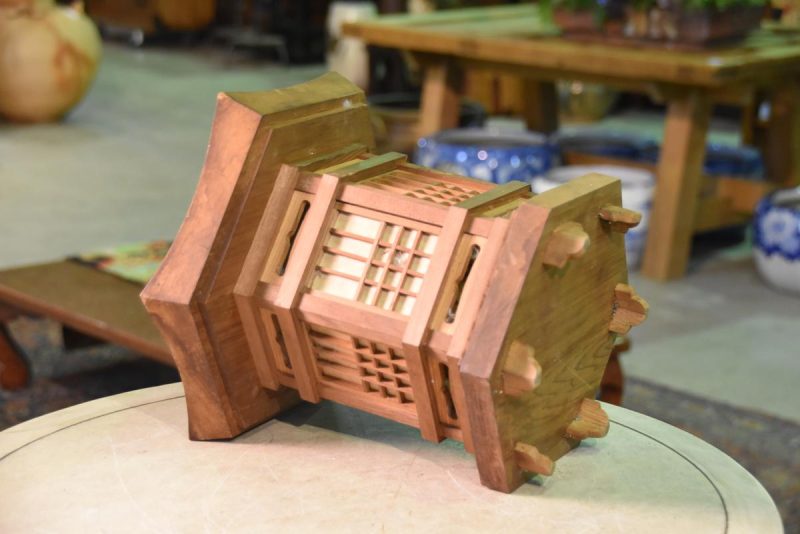 Japanese Hanging Wooden Lantern - Image 4
