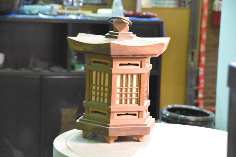 Japanese Hanging Wooden Lantern - Image 3