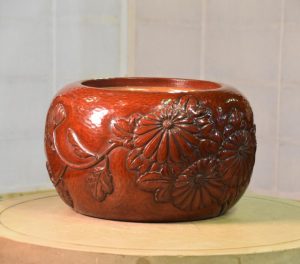 Japanese Kamakura Bori Wooden Hibachi