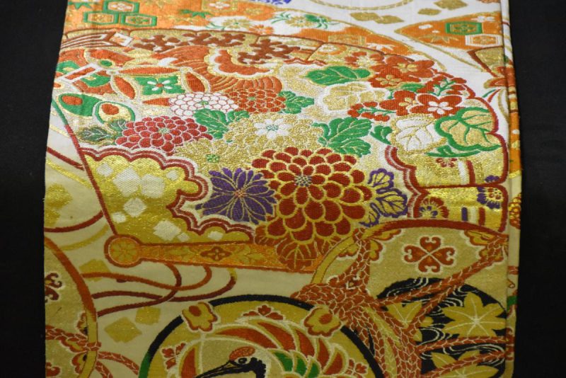 Japanese Silk Vintage Wedding Obi (Maru Obi) - Image 2