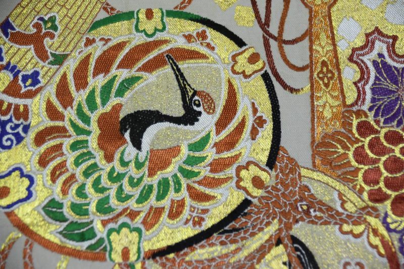 Japanese Silk Vintage Wedding Obi (Maru Obi) - Image 8