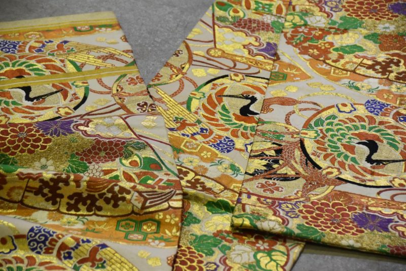 Japanese Silk Vintage Wedding Obi (Maru Obi) - Image 3