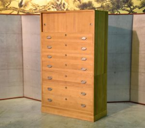 Japanese Vintage 2 Section Kimono Chest made of all  thick Kiri (Paulownia)