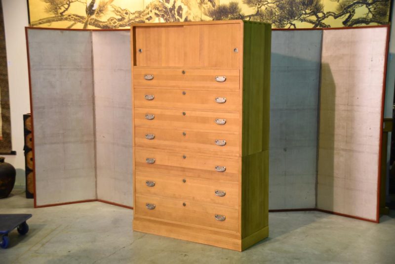 Japanese Vintage 2 Section Kimono Chest made of all  thick Kiri (Paulownia)