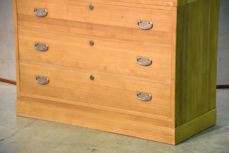 Japanese Vintage 2 Section Kimono Chest made of all  thick Kiri (Paulownia) - Image 17