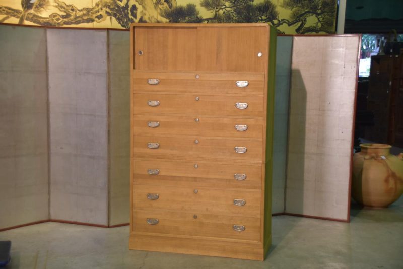Japanese Vintage 2 Section Kimono Chest made of all  thick Kiri (Paulownia) - Image 16
