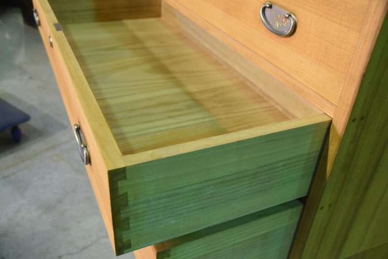 Japanese Vintage 2 Section Kimono Chest made of all  thick Kiri (Paulownia) - Image 12