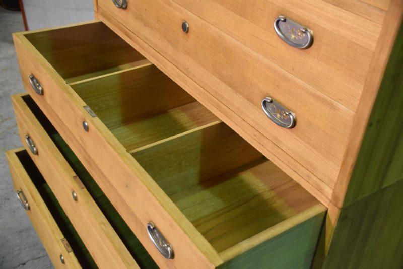 Japanese Vintage 2 Section Kimono Chest made of all  thick Kiri (Paulownia) - Image 10