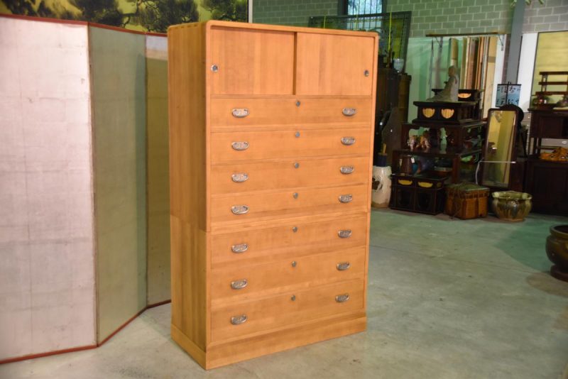 Japanese Vintage 2 Section Kimono Chest made of all  thick Kiri (Paulownia) - Image 5
