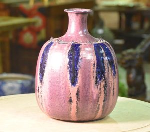 A Flambe Glaze Japanese Modern Ceramic Vase