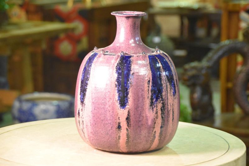 A Flambe Glaze Japanese Modern Ceramic Vase