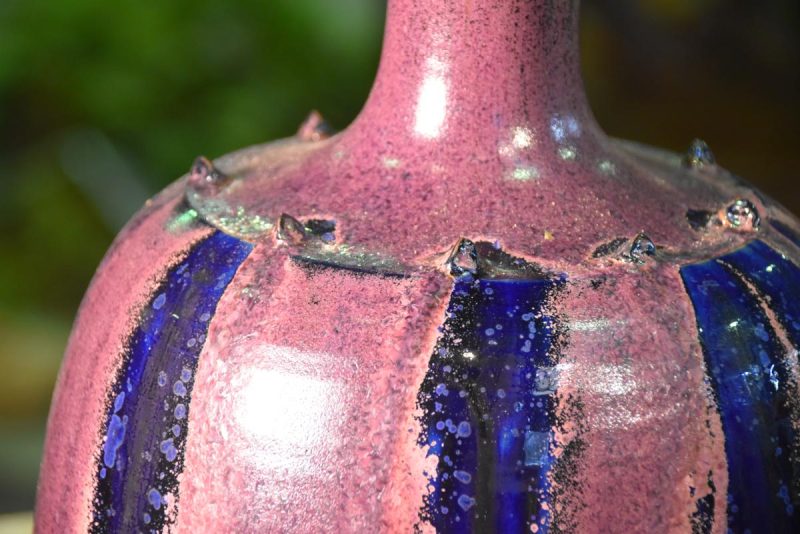 A Flambe Glaze Japanese Modern Ceramic Vase - Image 11