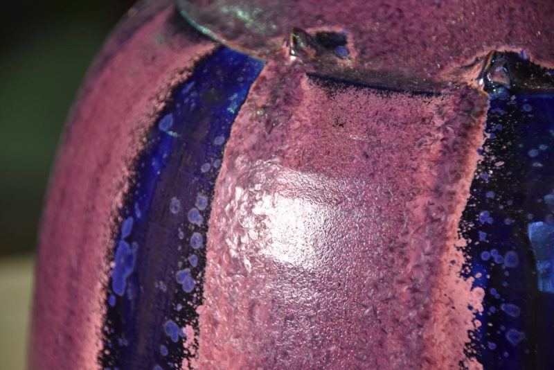 A Flambe Glaze Japanese Modern Ceramic Vase - Image 9