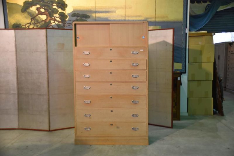 Japanese Vintage 2 Section Kimono Chest made of all  thick Kiri (Paulownia) - Image 19