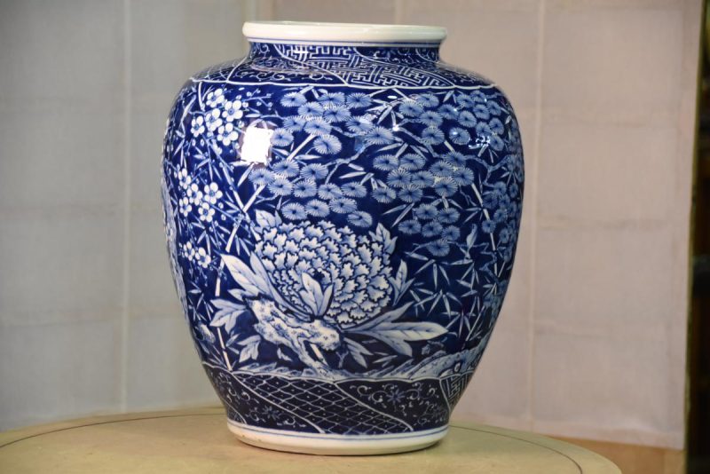 Japanese Blue and White Ceramic Vase