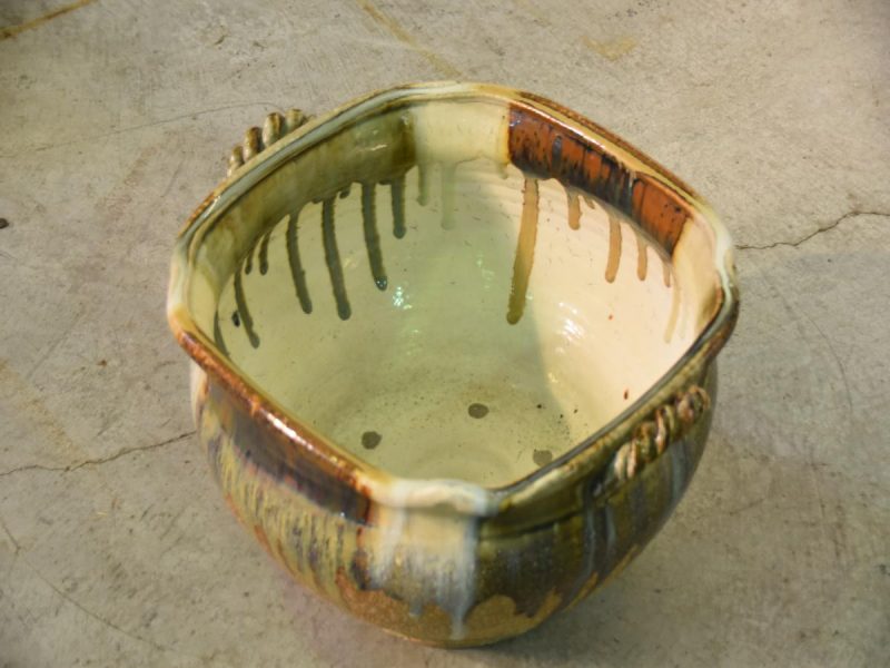 Japanese Drip Glaze Pottery Water Basin - Image 10