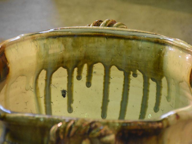 Japanese Drip Glaze Pottery Water Basin - Image 7