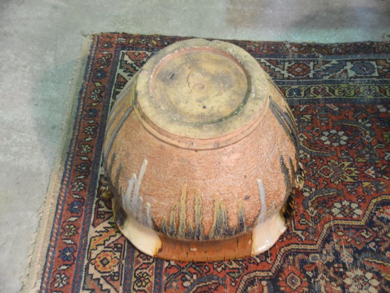 Japanese Drip Glaze Pottery Water Basin - Image 3