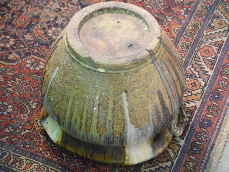 Japanese Drip Glaze Pottery Water Basin - Image 13