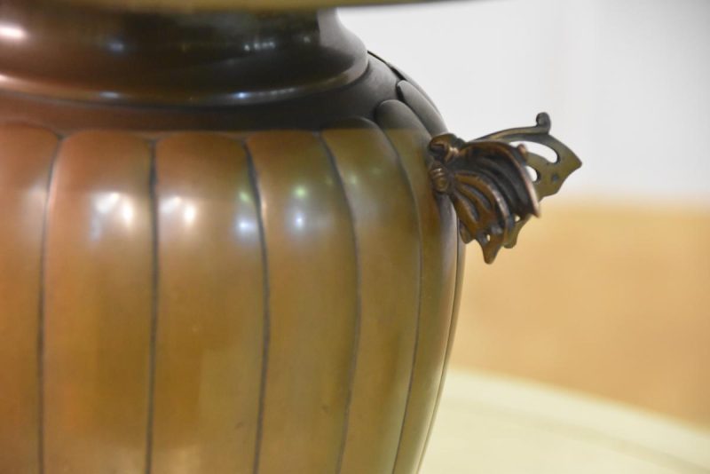 Japanese Bronze Usubata Flower Vase with Butterfly handles - Image 11